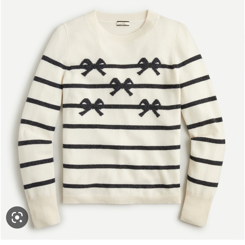 J. Crew Cashmere Crewneck in Bow Stripe